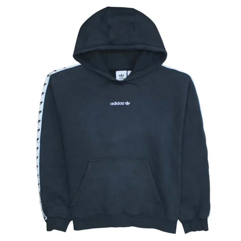 Adidas 90's Drawstring Pockets Pullover Hoodie Large Black sold by Vintage Club