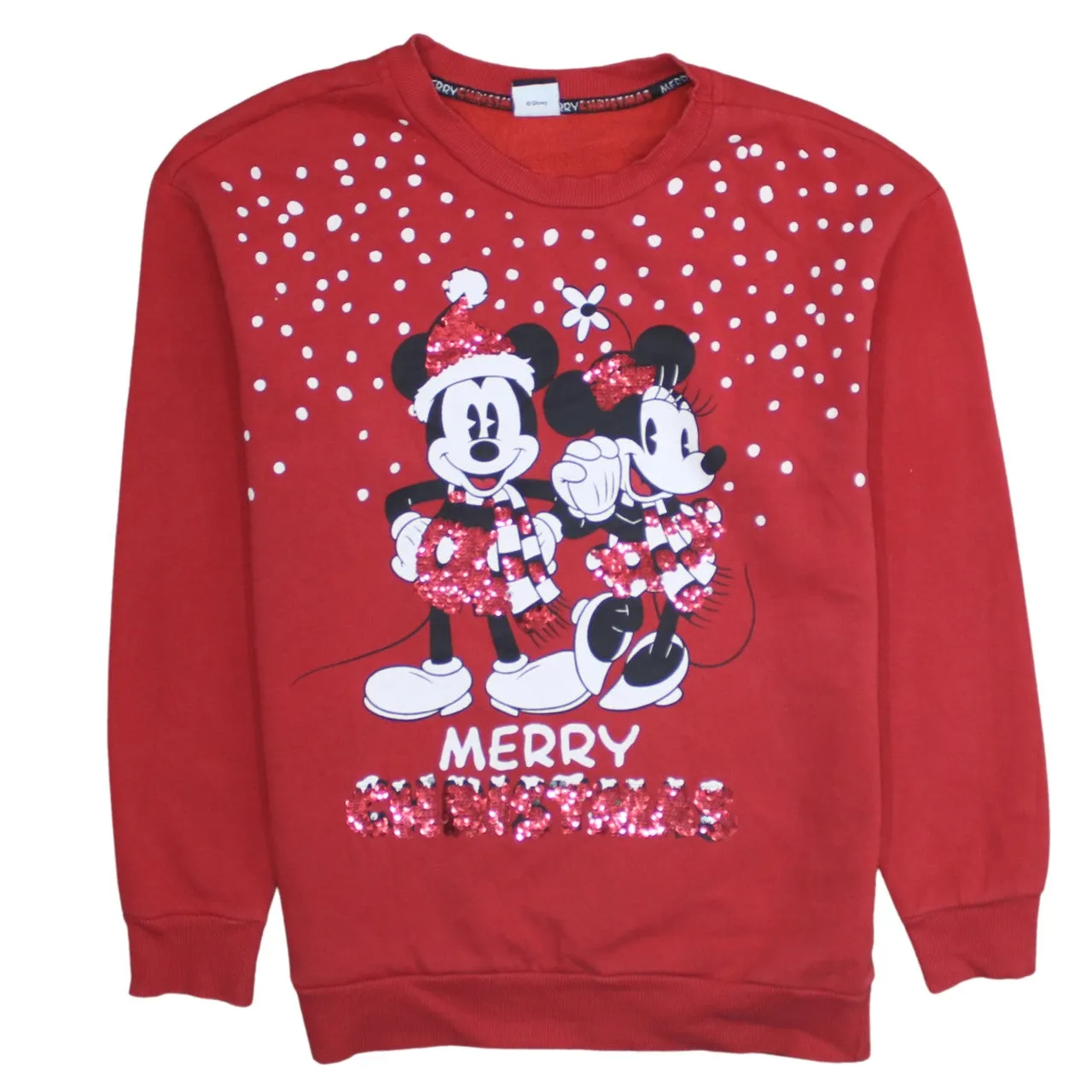 Disney 90's Mickey & Minnie Mouse Crew Neck Sweatshirt Medium Red sold by Vintage Club