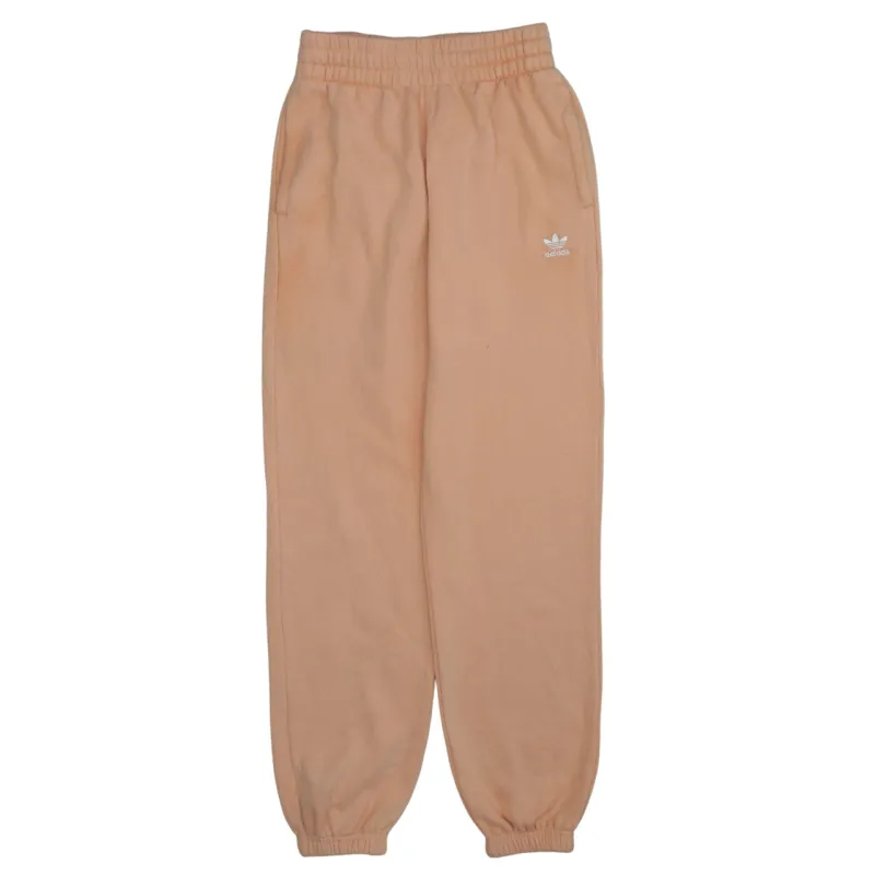 Adidas Peach Orange Joggers Women's 26 Embroidered Trefoil Logo Fleece Sweatpants made by Adidas