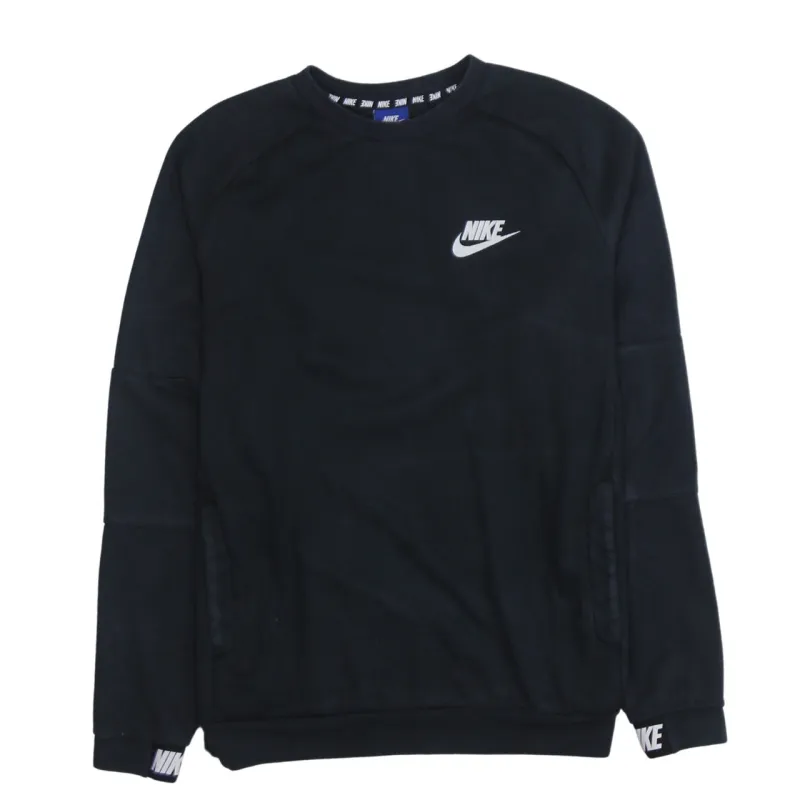 Nike 90's Swoosh Crew Neck Sweatshirt Medium Black made by Nike