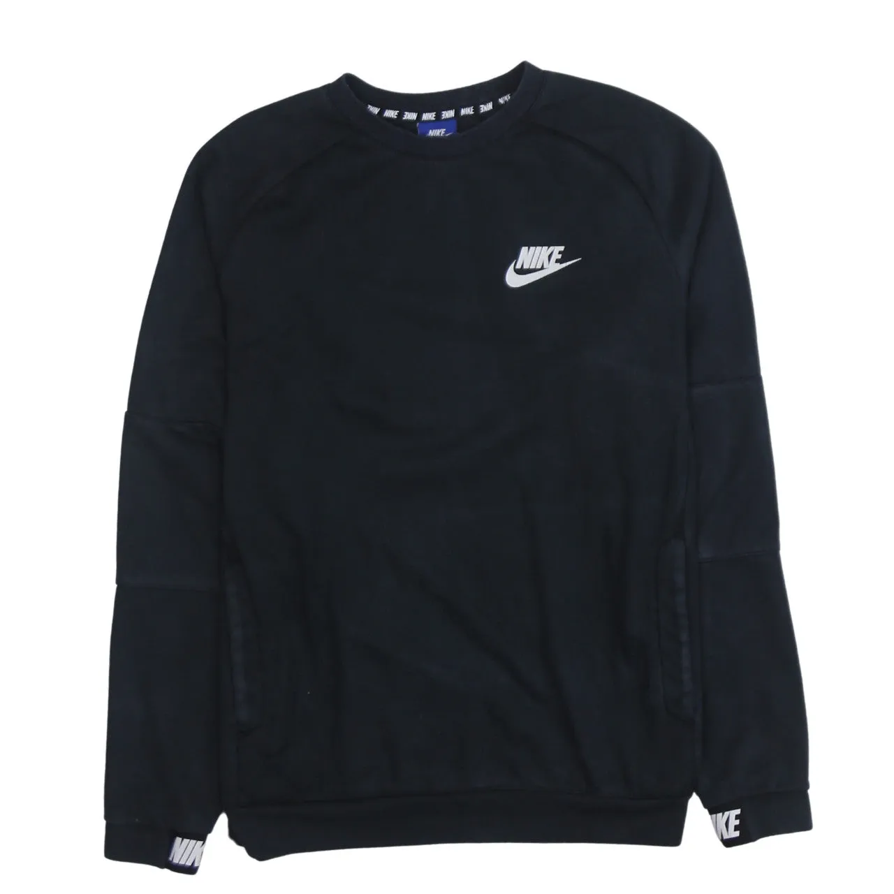 Nike 90's Swoosh Crew Neck Sweatshirt Medium Black sold by Vintage Club