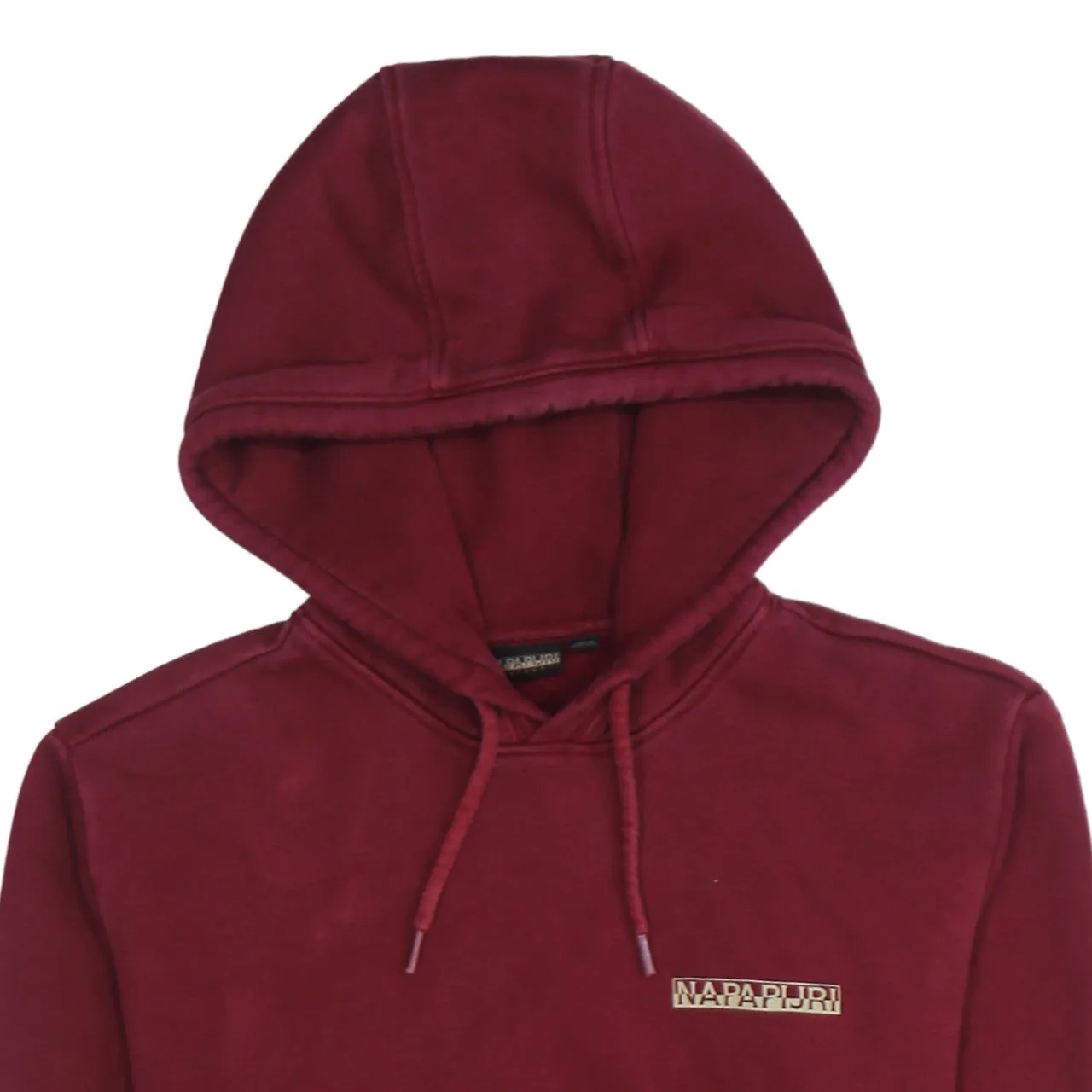 Napapijri Burgundy Red Hoodie Women’s Small Printed Logo Front Back Pullover Sweatshirt sold by Vintage Club product image thumbnail 3