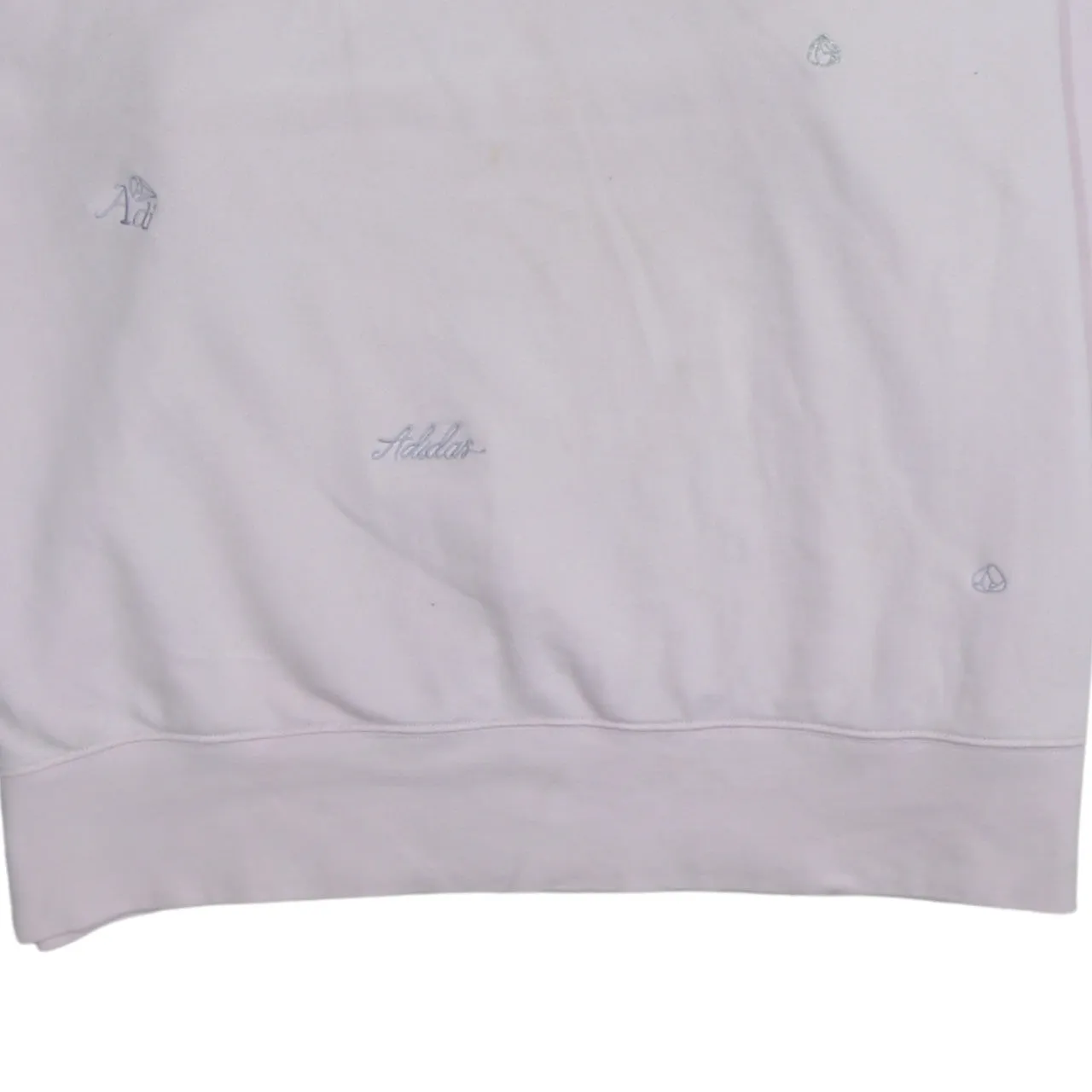 Adidas Light Pink Sweatshirt Women's Large Embroidered Logos Raglan Crewneck Pullover sold by Vintage Club product image thumbnail 4