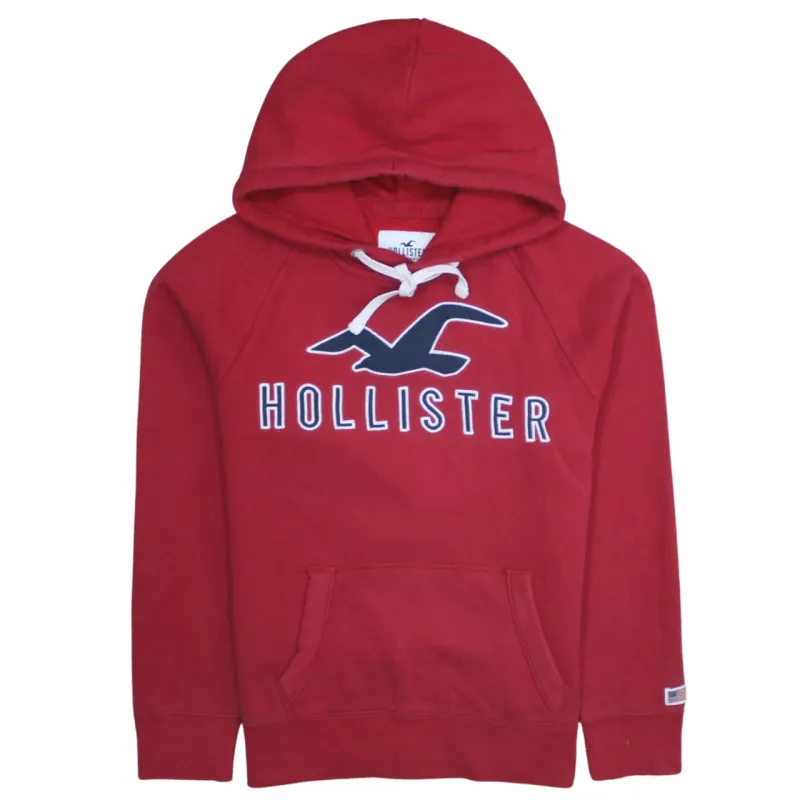 Hollister 90's Spellout Pullover Hoodie Small Red sold by Vintage Club
