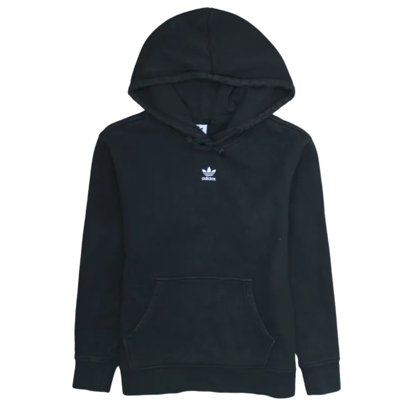 Adidas 90's Drawstring Pockets Pullover Hoodie Small  Black sold by Vintage Club