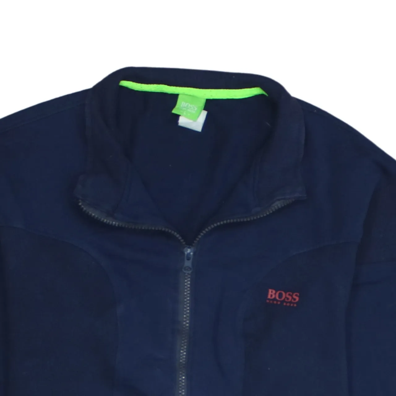 HUGO BOSS Navy Blue Full Zip Sweatshirt Women’s Large Embroidered Logo Fleece Jacket Top sold by Vintage Club product image thumbnail 3