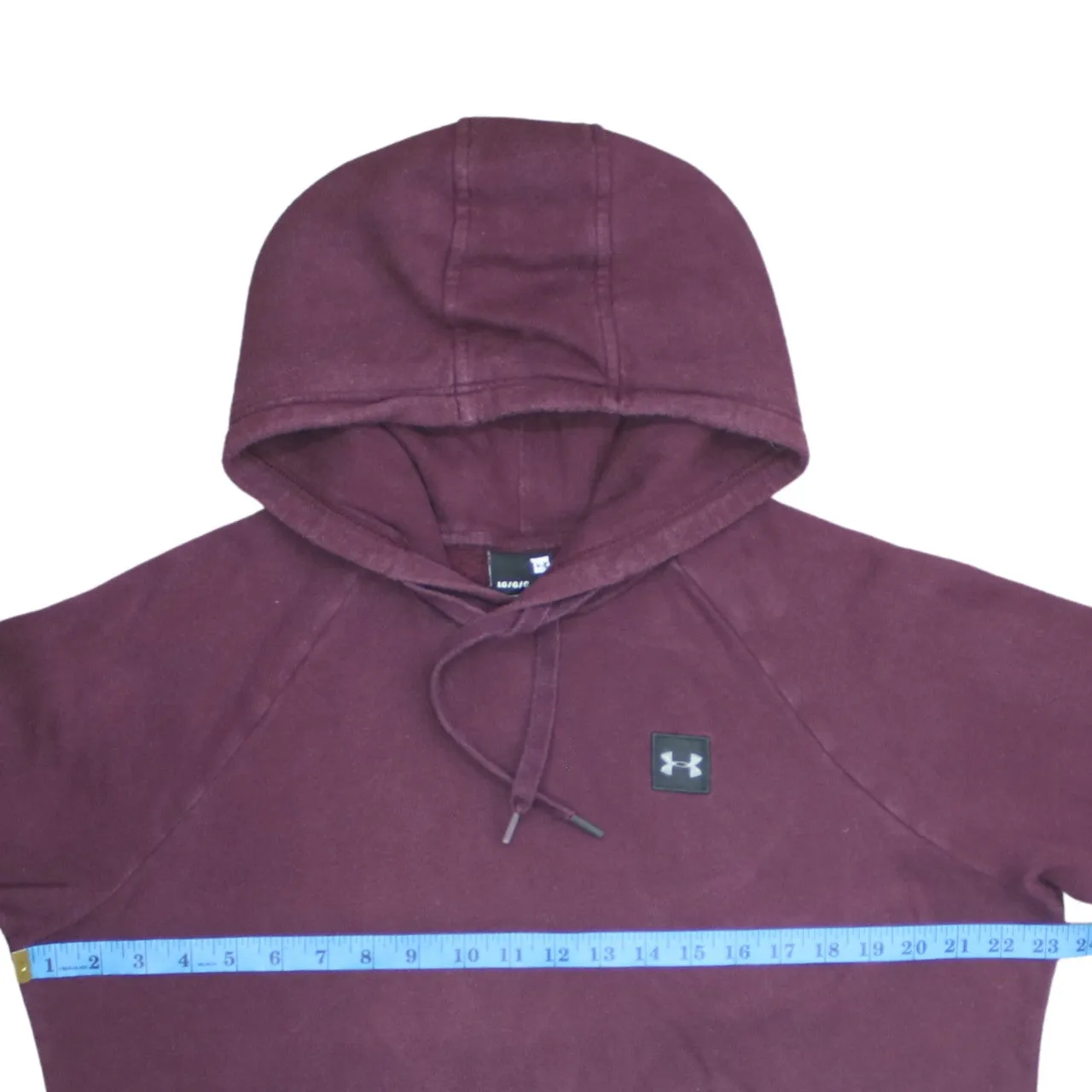 Under Armour 90's Drawstring Pockets Pullover Hoodie Large Burgundy Red sold by Vintage Club product image thumbnail 5