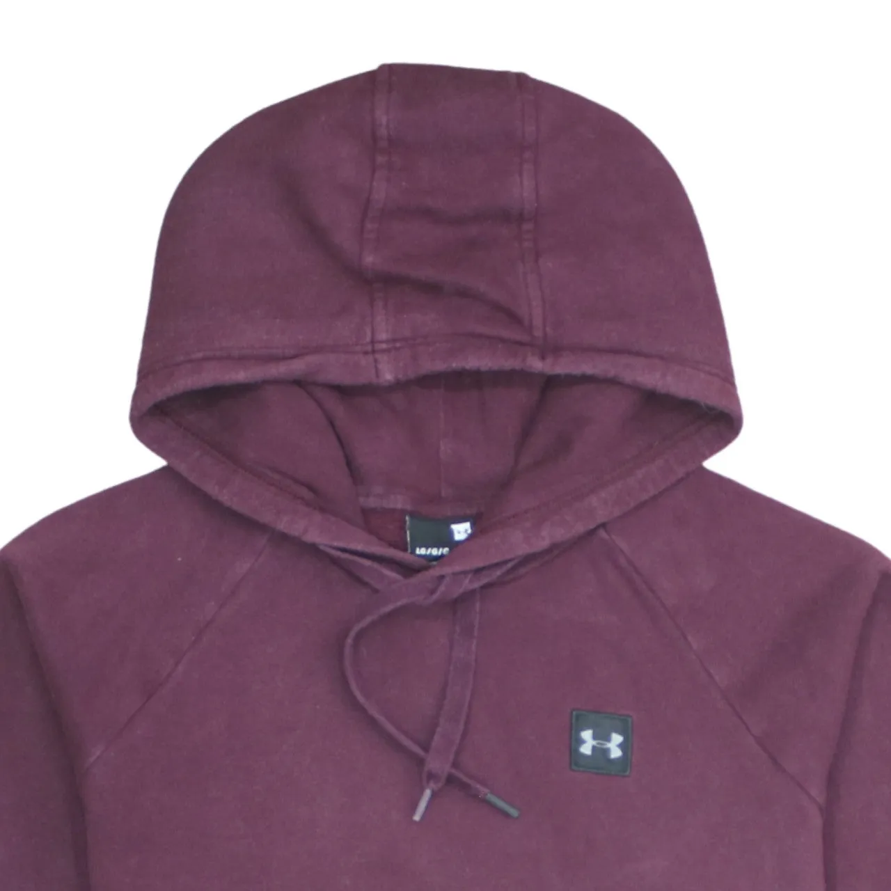 Under Armour 90's Drawstring Pockets Pullover Hoodie Large Burgundy Red sold by Vintage Club product image thumbnail 3
