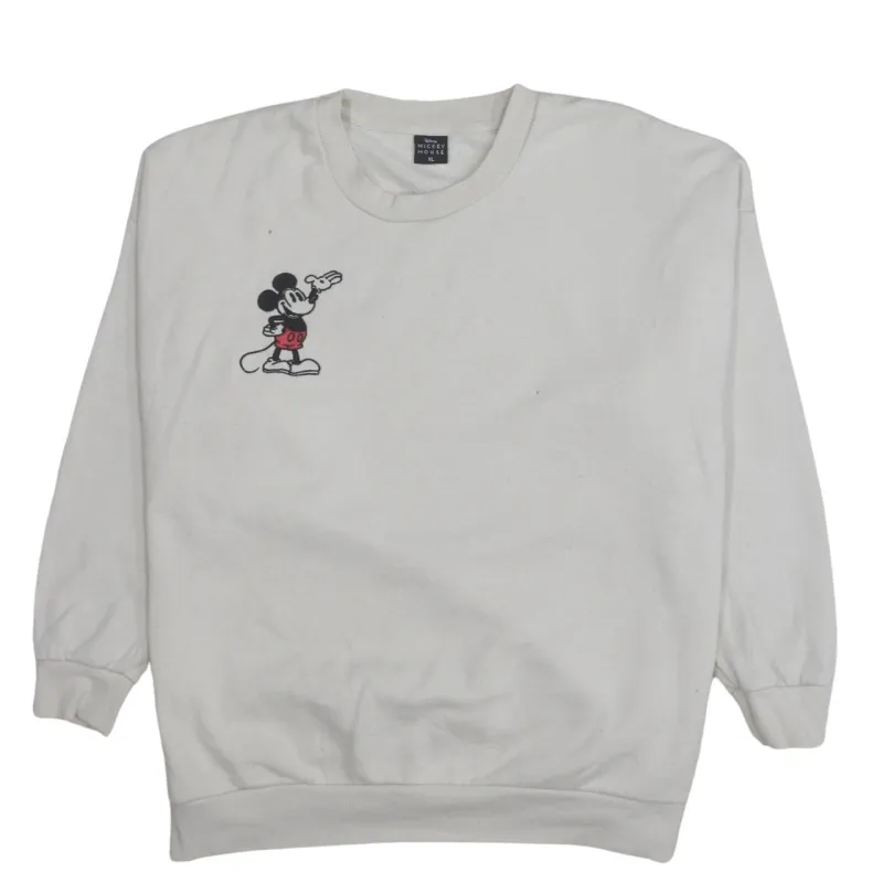 Disney 90's Mickey Mouse Crew Neck Sweatshirt XLarge Beige Cream sold by Vintage Club