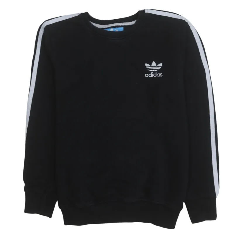 Adidas 90's Striped Sleeve Crew Neck Sweatshirt Large Black sold by Vintage Club