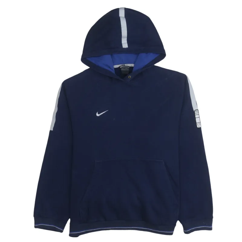 Nike 90's Swoosh Pullover Hoodie Medium Navy Blue sold by Vintage Club