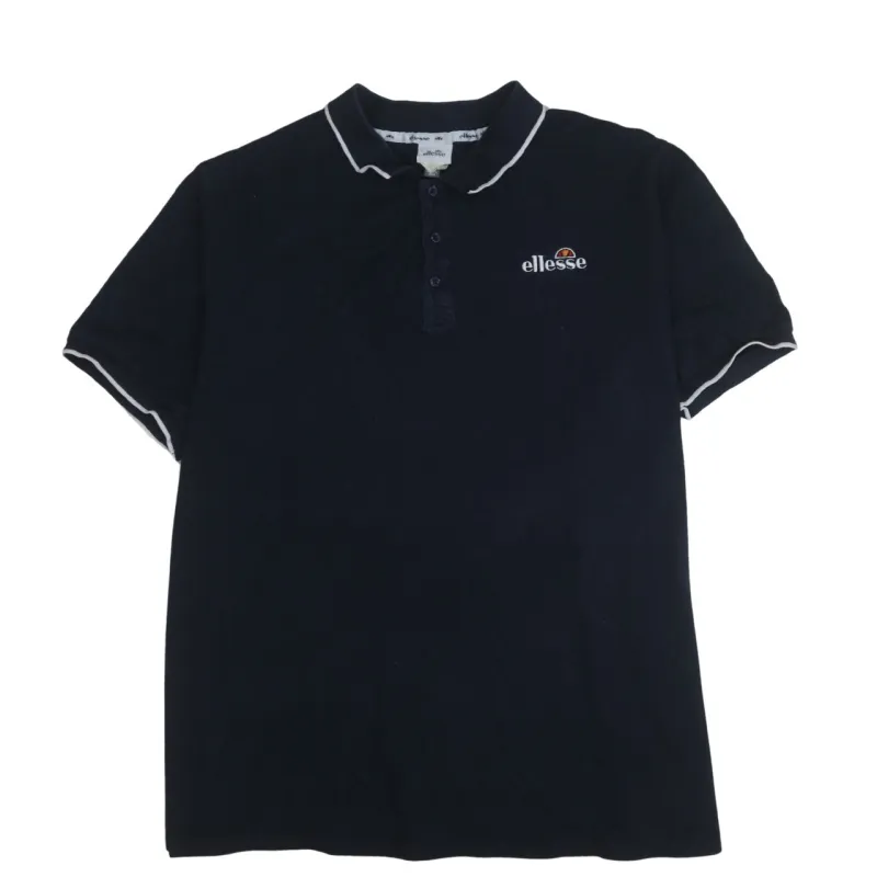 Ellesse 90's Short Sleeves Quarter Button T Shirt XXXXLarge (4XL) Black made by Ellesse