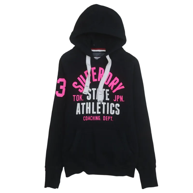 Super Dry 90's Spellout Pullover Hoodie Small Black sold by Vintage Club