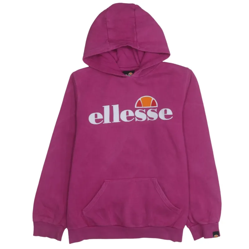 Ellesse Magenta Pink Hoodie Men's Small Printed Logo Front Pouch Pullover Sweatshirt made by Ellesse