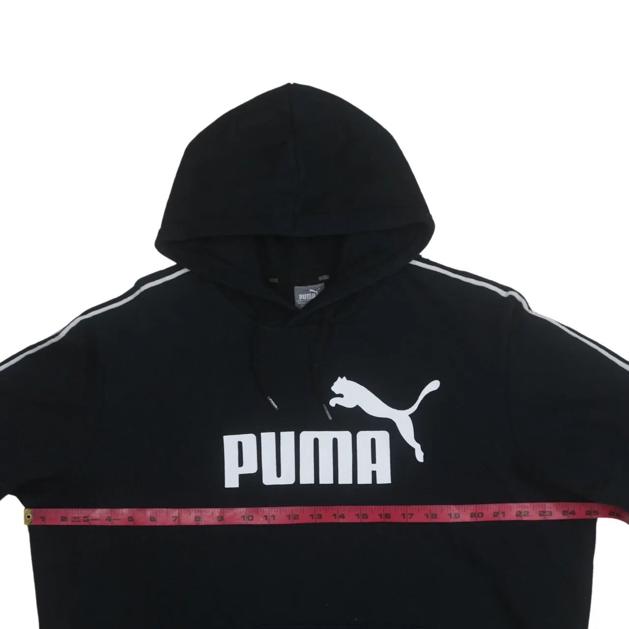 Puma Black Hoodie Women’s XLarge Printed Logo Stripe Sleeve Pullover Sweatshirt sold by Vintage Club product image thumbnail 5