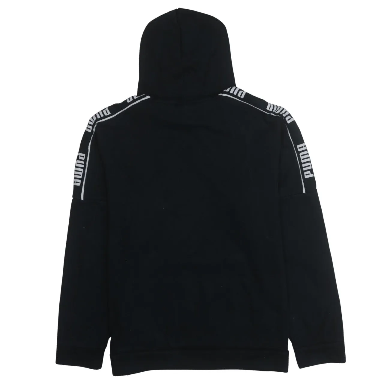 Puma Black Hoodie Women’s XLarge Printed Logo Stripe Sleeve Pullover Sweatshirt sold by Vintage Club product image thumbnail 2