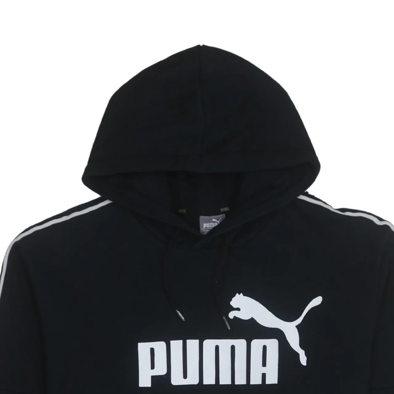 Puma Black Hoodie Women’s XLarge Printed Logo Stripe Sleeve Pullover Sweatshirt sold by Vintage Club product image thumbnail 3