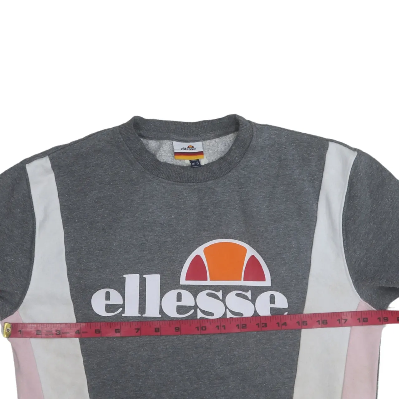 Ellesse Grey Sweatshirt Women's XSmall Printed Logo Colour Block Crewneck Pullover Top sold by Vintage Club product image thumbnail 5