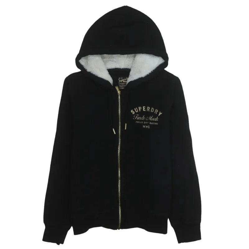 Super Dry 90's Lightweight Full Zip Up Hoodie Medium  Black made by Vintage Club