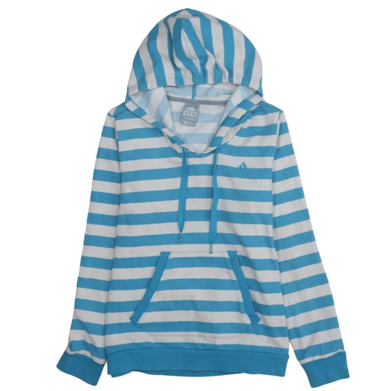 Adidas 90's Drawstring Pockets Pullover Hoodie XSmall  Blue sold by Vintage Club