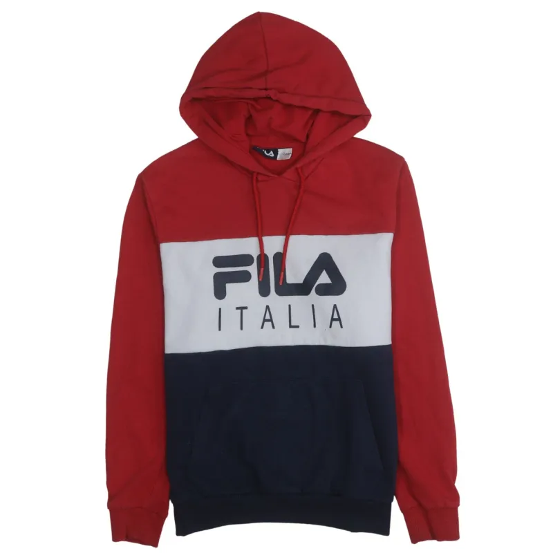 Fila 90's Spellout Pullover Hoodie Medium Navy Blue sold by Vintage Club