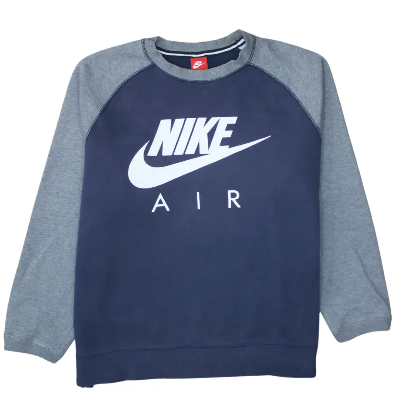 Nike 90's Center Middle Swoosh Crew Neck Sweatshirt XXLarge (2XL) Navy Blue sold by Vintage Club
