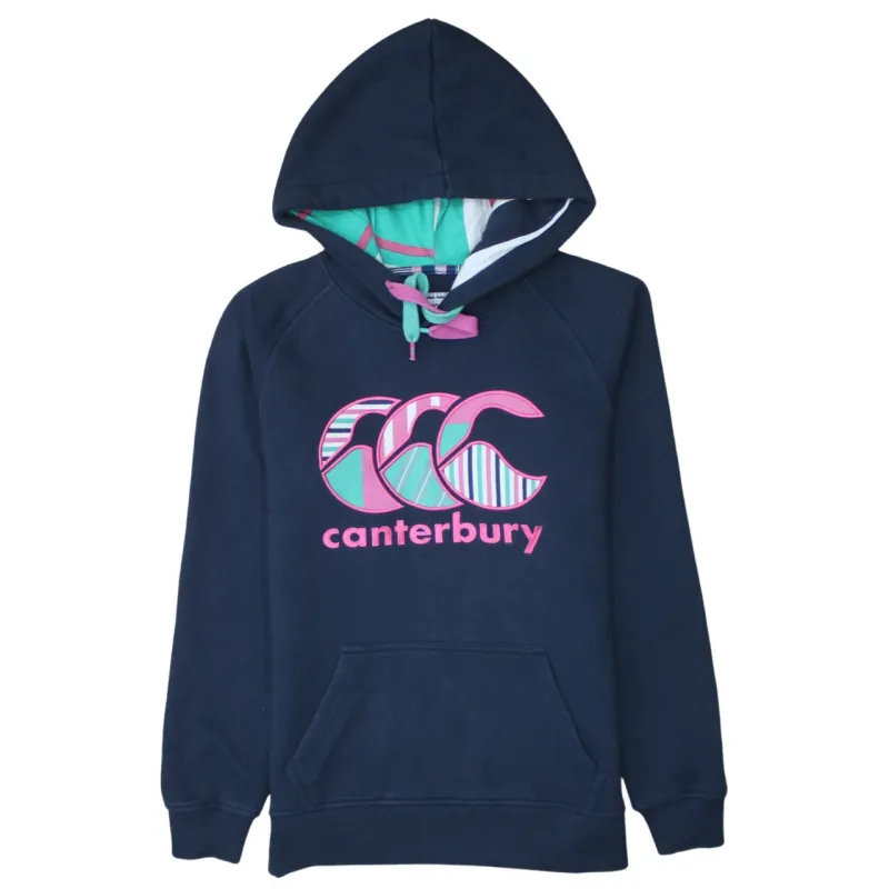 CANTERBURY 90's Spellout Pullover Hoodie Small  Navy Blue sold by Vintage Club