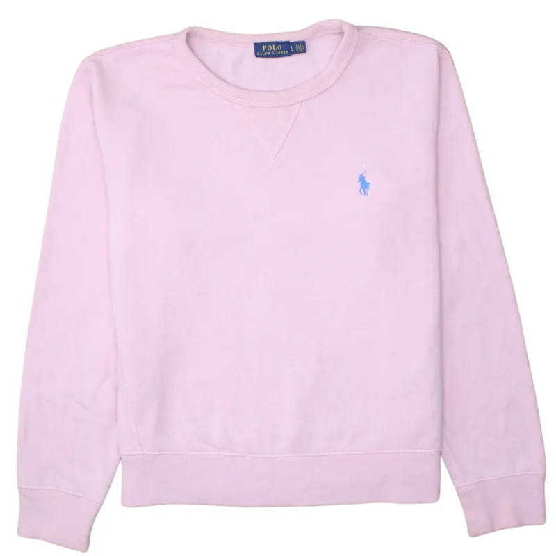 Polo Ralph Lauren 90's Lightweight Crew Neck Sweatshirt Large Pink made by Polo by Ralph Lauren