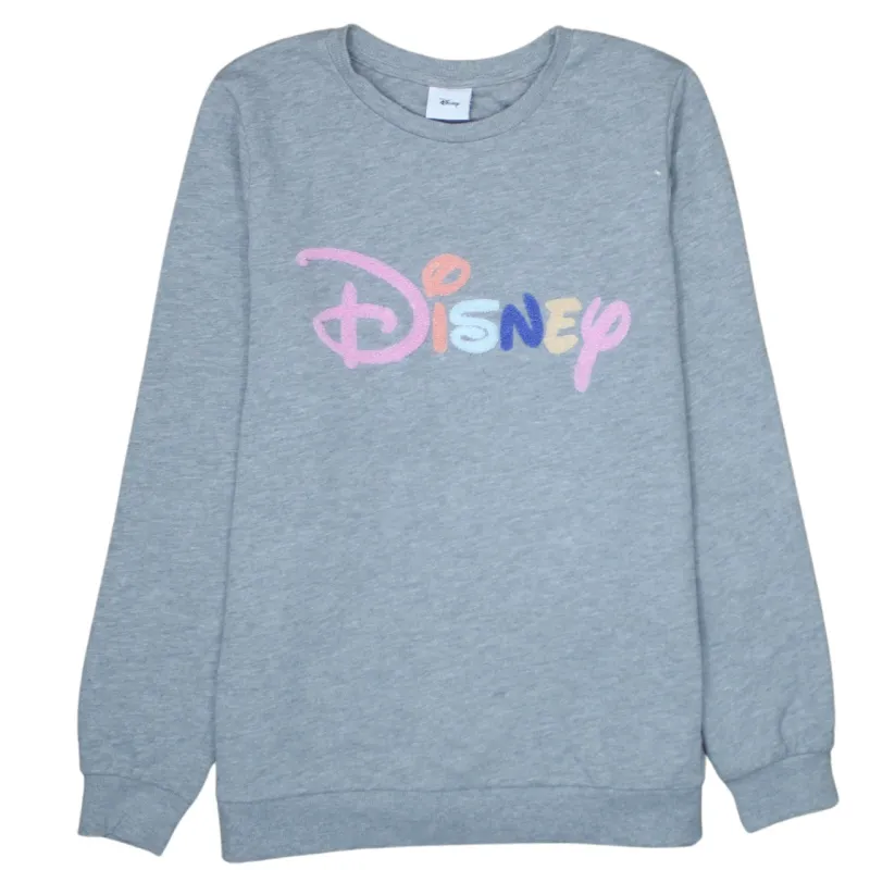 Disney 90's Spellout Crew Neck Sweatshirt Large Grey sold by Vintage Club