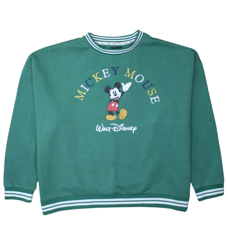 Disney 90's Mickey Mouse Crew Neck Sweatshirt XLarge Green sold by Vintage Club