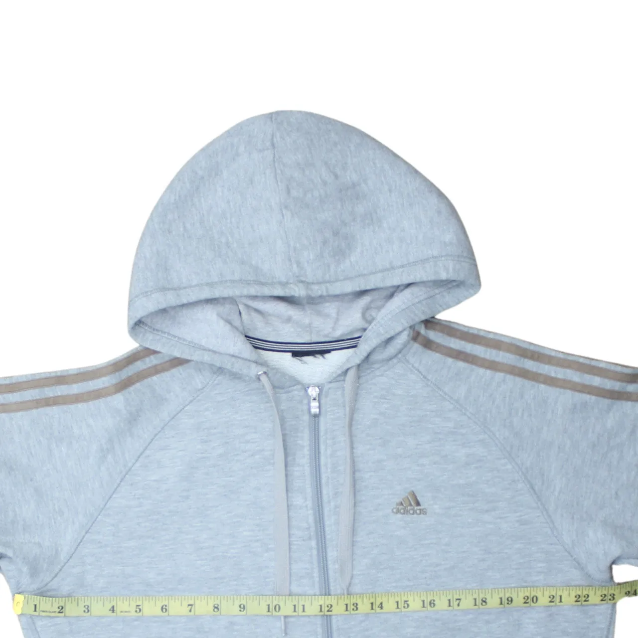 Adidas 90's Striped Sleeve Full Zip Up Hoodie Medium Grey sold by Vintage Club product image thumbnail 5
