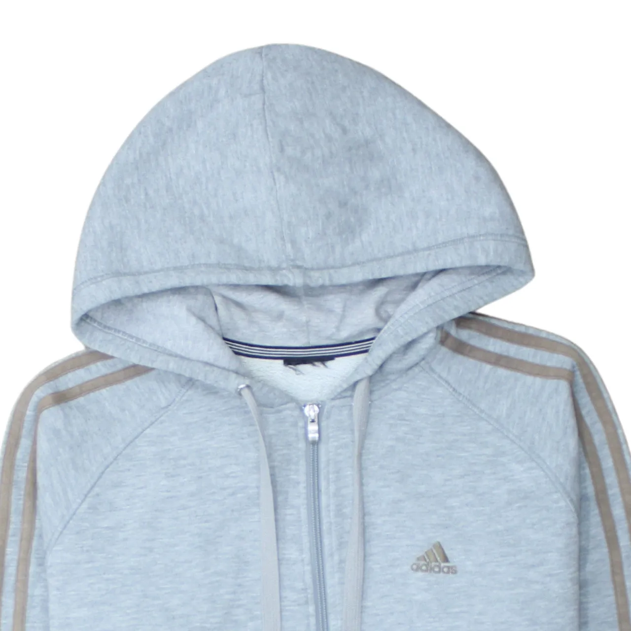 Adidas 90's Striped Sleeve Full Zip Up Hoodie Medium Grey sold by Vintage Club product image thumbnail 3