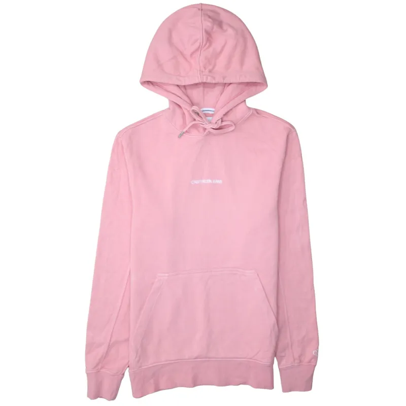 Calvin Klein 90's Drawstring Pockets Pullover Hoodie Small Pink made by Calvin Klein