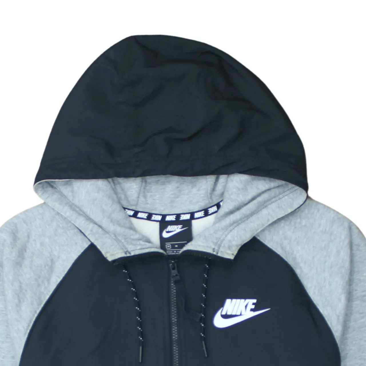 Nike 90's Swoosh Full Zip Up Hoodie Medium Black sold by Vintage Club product image thumbnail 3