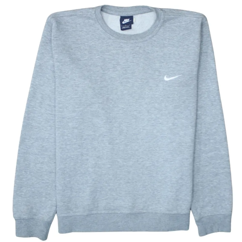 Nike 90's Swoosh Crew Neck Sweatshirt Large Grey made by Nike
