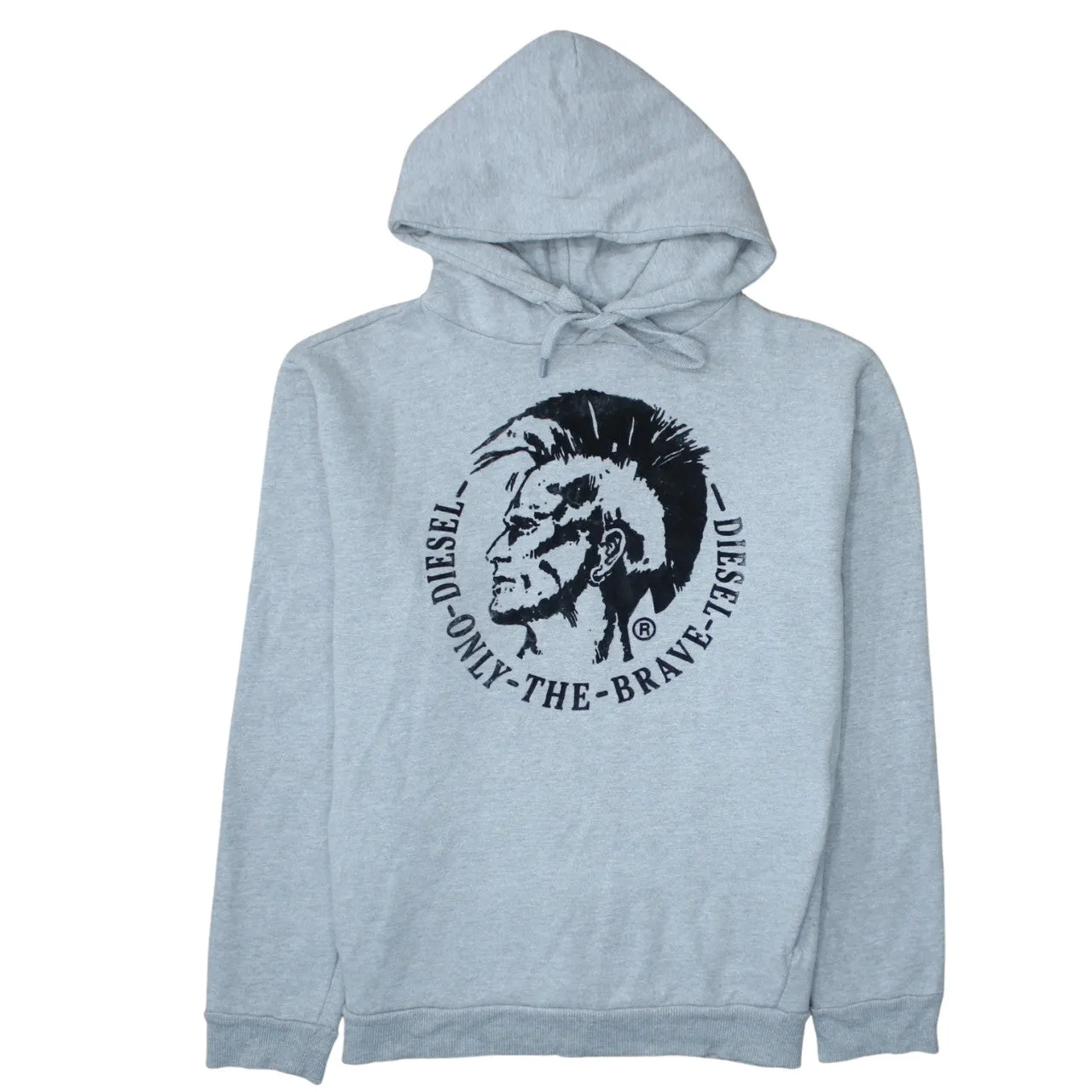Diesel 90's Spellout Pullover Hoodie Large Grey sold by Vintage Club