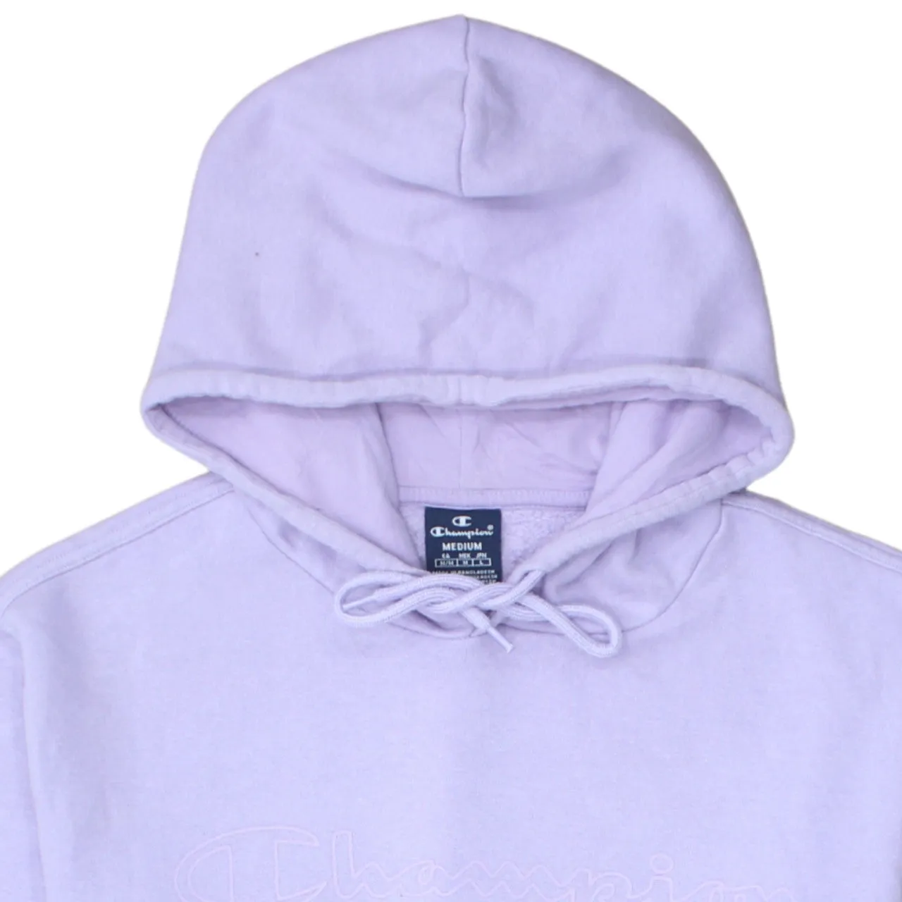 Champion Lilac Hoodie Men's Medium Embroidered Chest Logo Front Pocket Pullover Sweatshirt sold by Vintage Club product image thumbnail 3