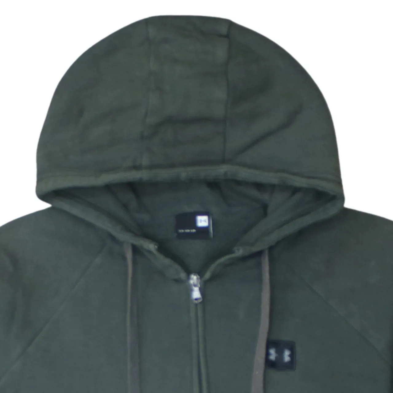 Under Armour Dark Green Full Zip Hoodie Women's Large Embroidered Chest Logo Split Pocket Sweatshirt sold by Vintage Club product image thumbnail 3