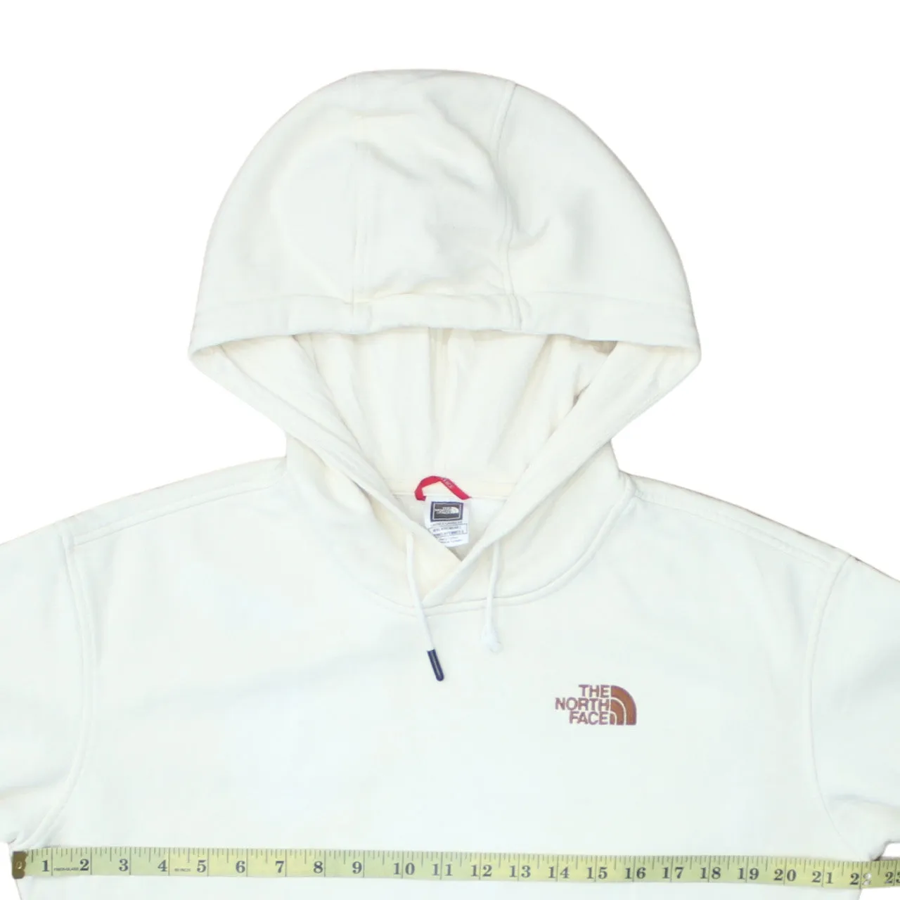 The North Face 90's Drawstring Pockets Pullover Hoodie Medium Beige Cream sold by Vintage Club product image thumbnail 5