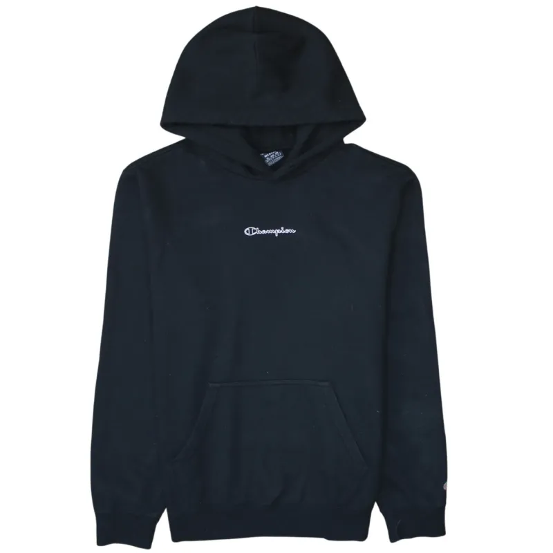 Champion 90's Drawstring Pockets Pullover Hoodie Medium Black sold by Vintage Club