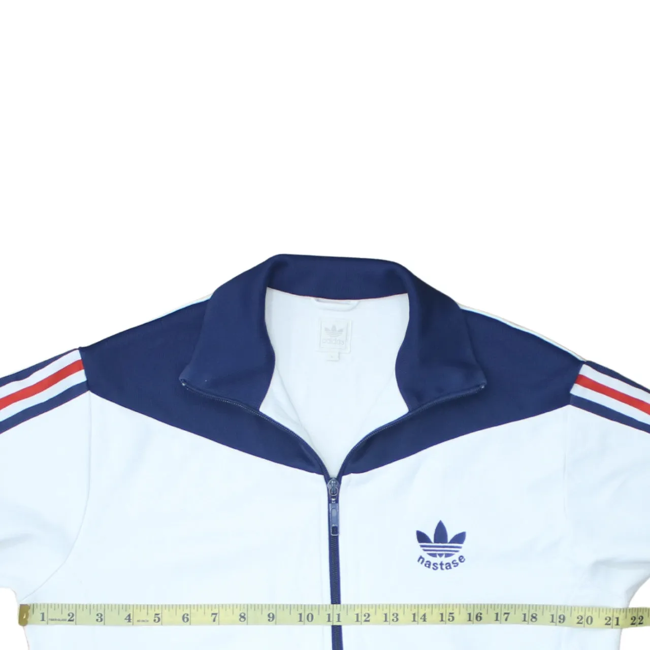 Adidas 90's Striped Sleeve Full Zip Up Sweatshirt Large White sold by Vintage Club product image thumbnail 5