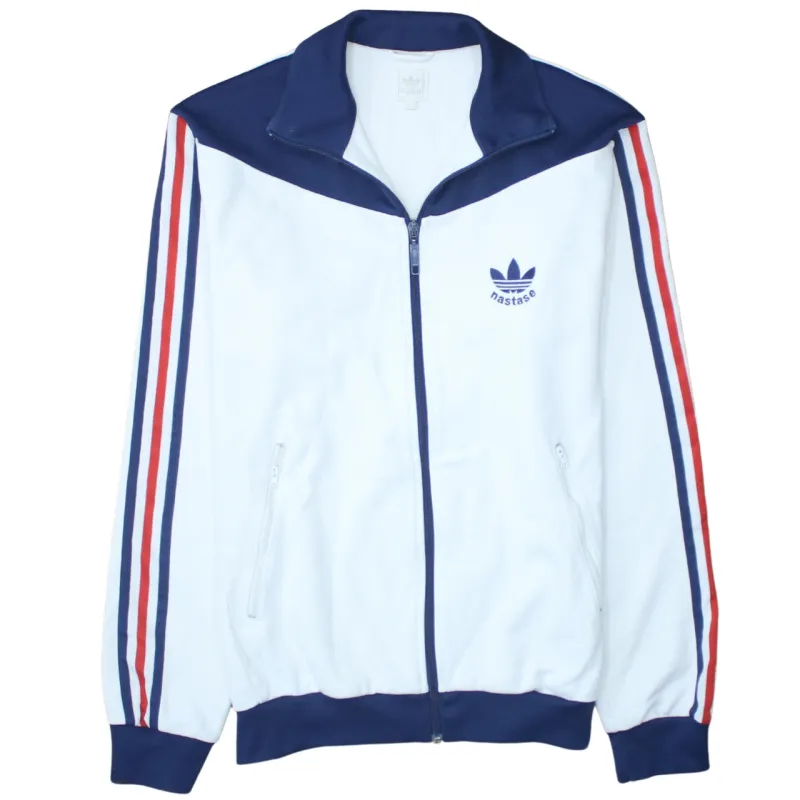 Adidas 90's Striped Sleeve Full Zip Up Sweatshirt Large White sold by Vintage Club