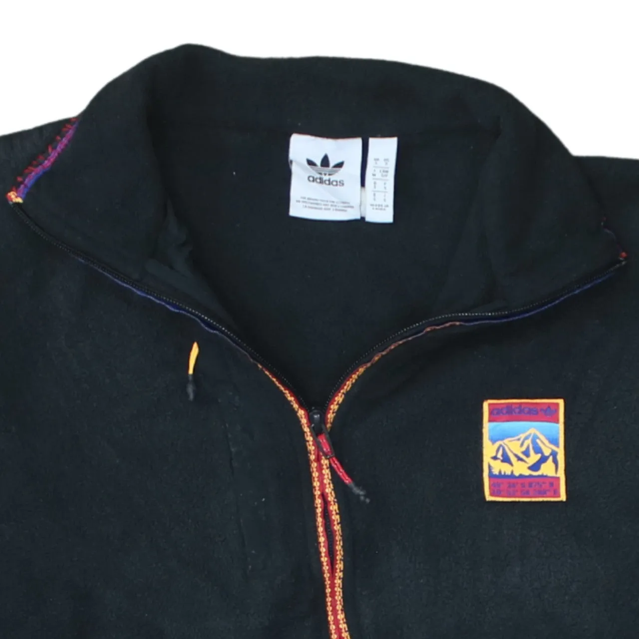 Adidas Black Fleece Jacket Men's Small Embroidered Chest Patch Zip Pockets Outdoor Top sold by Vintage Club product image thumbnail 3