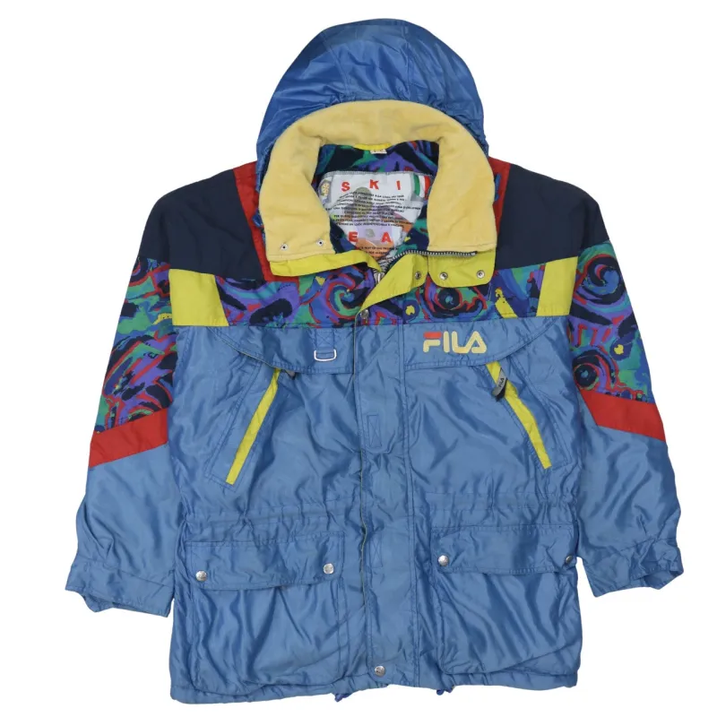 Fila 90's Hooded Full Zip Up Windbreaker Large Blue sold by Vintage Club