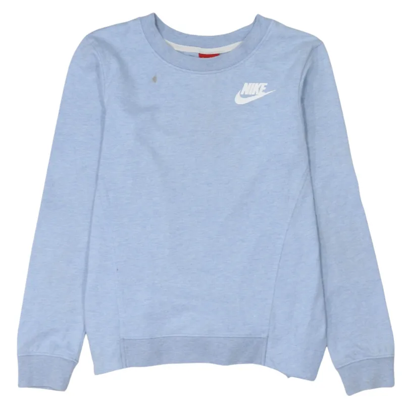 Nike Light Blue Sweatshirt Men's XSmall Printed Chest Logo Ribbed Cuffs Pullover Top made by Nike