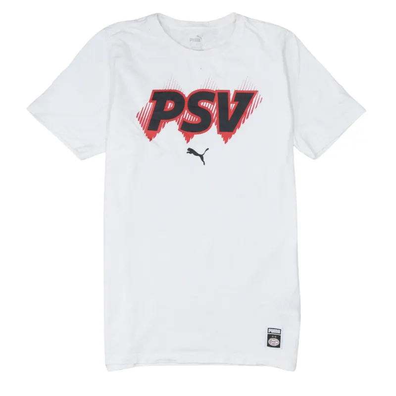 Puma White PSV T Shirt Men’s Small Printed Logo Football Graphic Tee Top made by Puma
