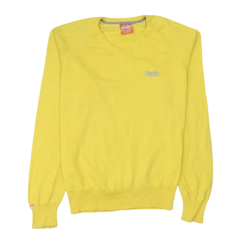 Super Dry 90's Lightweight V Neck Sweatshirt Large Yellow made by Superdry
