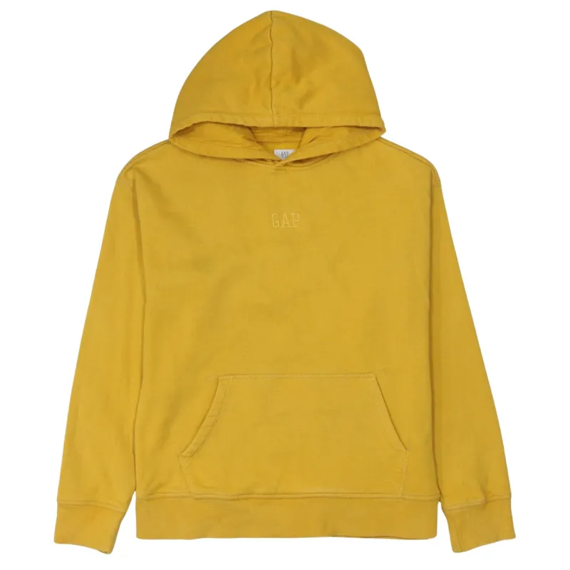 Gap Mustard Yellow Hoodie Women’s XXLarge Embroidered Logo Front Pocket Pullover Sweatshirt made by Vintage Club