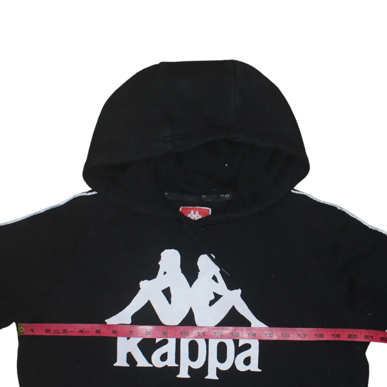 Kappa Black Hoodie Women’s Large Printed Logo Sleeve Tape Pullover Sweatshirt sold by Vintage Club product image thumbnail 5