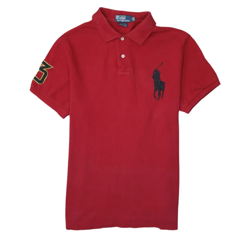 Polo Ralph Lauren Red Polo Shirt Women’s Large Big Pony Embroidered Logo Number 3 Top sold by Vintage Club